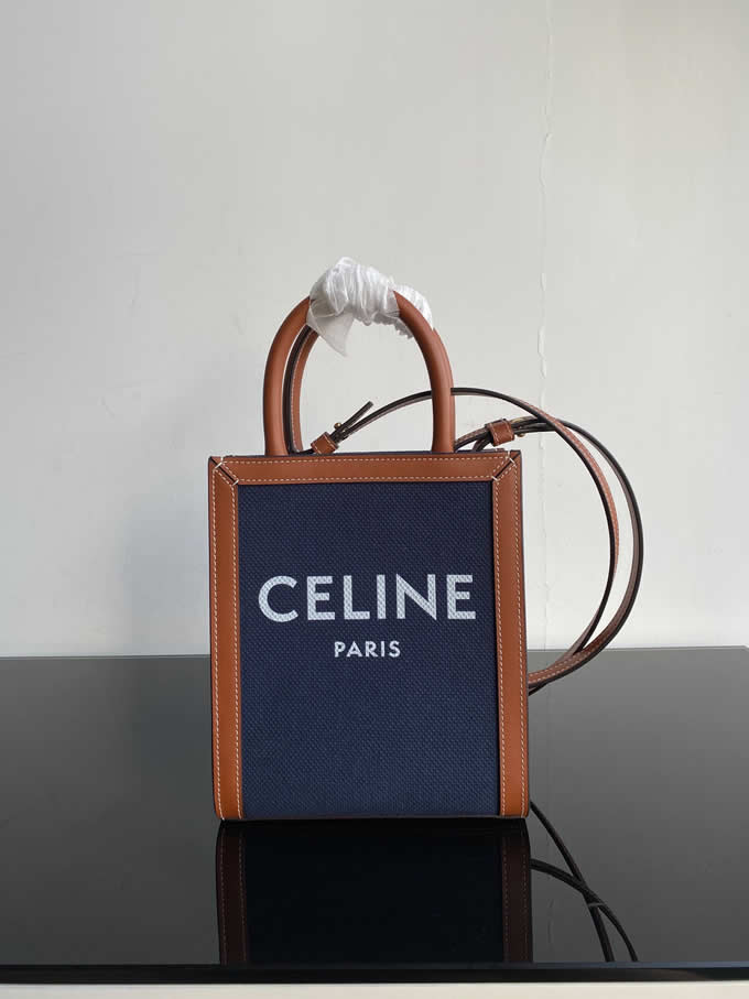 Fake Fashion Celine Cabas Triomphe MiNi Blue Hand Messenger Bag